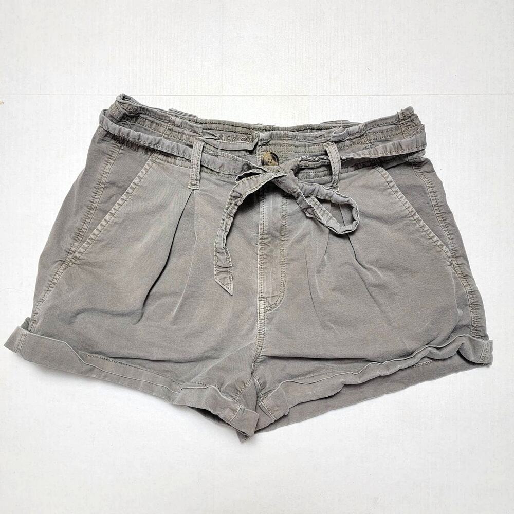 American Eagle Taupe Paperbag Shorts SZ 8
